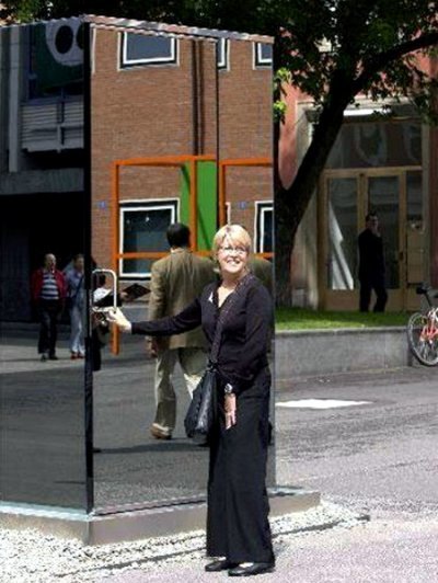 One Way Mirror Toilet Outside